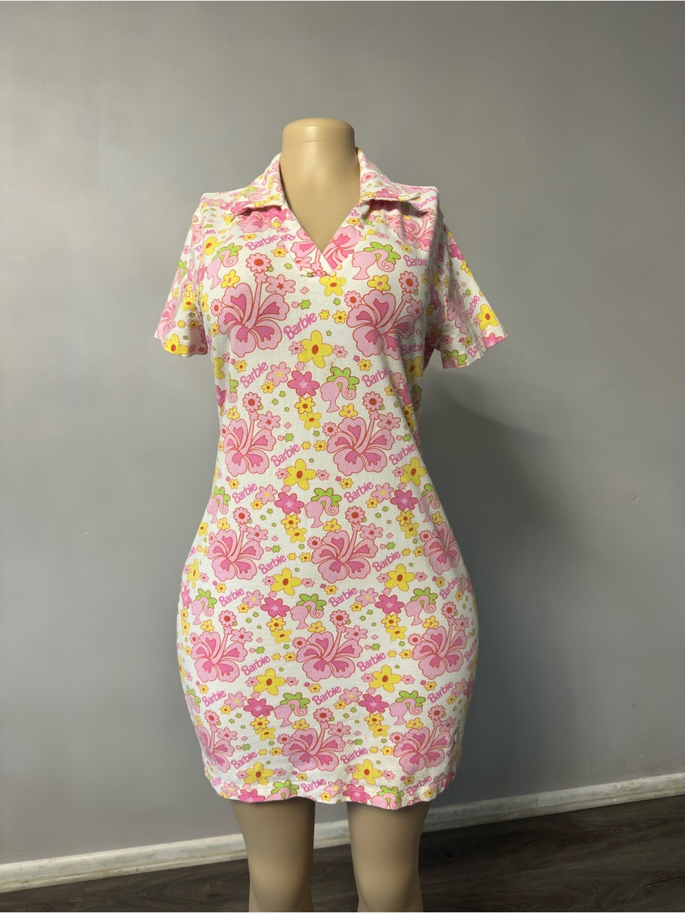 Barbie Pink Floral Collared Sleep Chemise